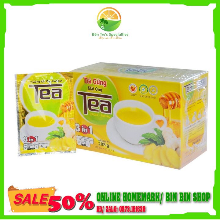 Trà gừng/Trà hoa cúc mật ong hòa tan Thanh Bình - Đặc Sản Bến Tre