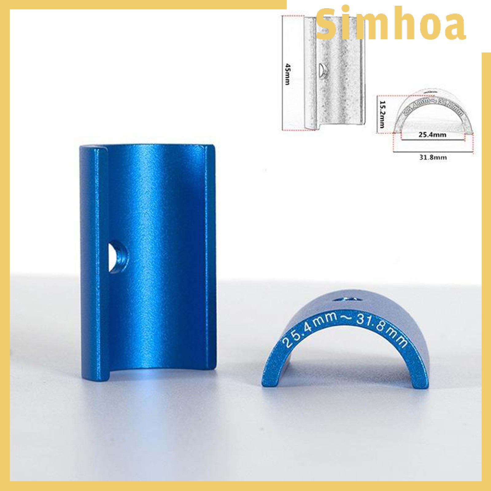 [SIMHOA] Bike Stem 25.4 to 31.8mm Shim Handlebar Adapter Spacer - 1 Pair