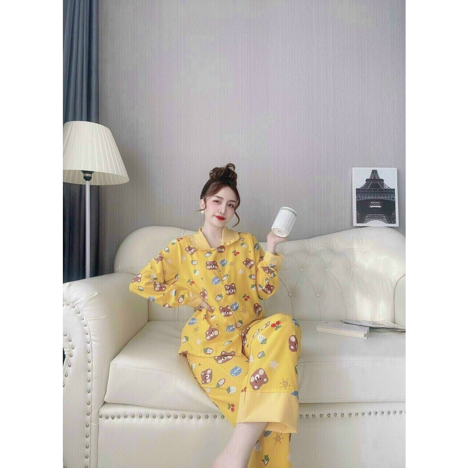 [ Miễn Phí Ship 2022 ] Set bộ lụa in sticker màu sắc, set bộ ngủ nữ chất lụa trơn thỏa mái kèm ảnh thật