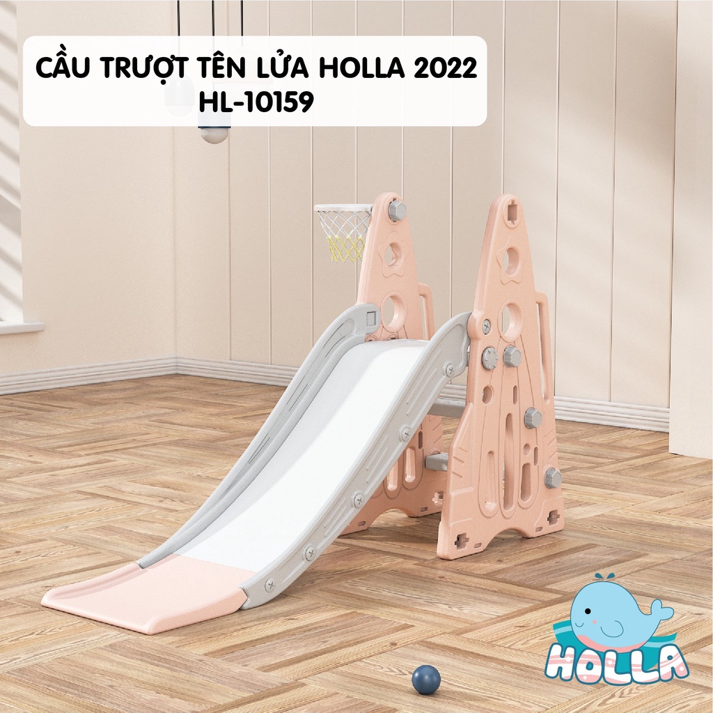 Cầu trượt tên lửa Holla 2022 HL-10161| Cầu trượt cho bé Holla chính hãng an toàn cho bé vừa học, vừa vui chơi