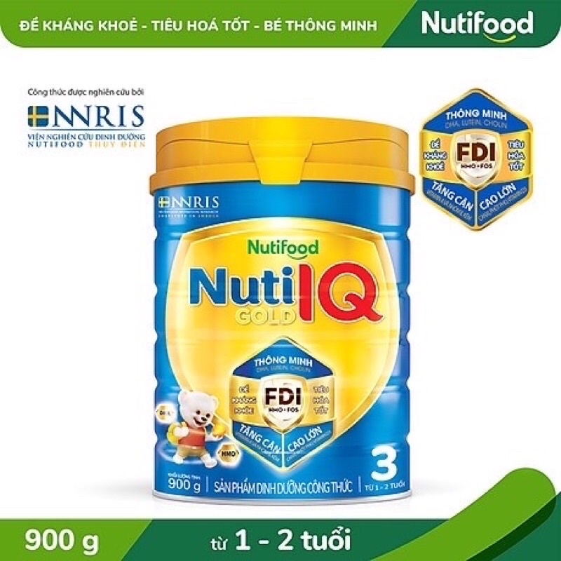 Sữa bột Nuti IQ Gold 3 hộp 900g Mẫu mới