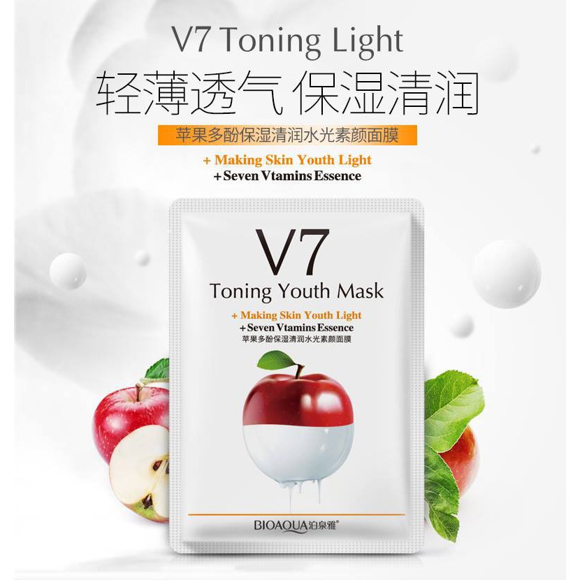 [Bán giá gốc] Lẻ 1 mặt nạ trái cây Vitamin V7 Toning Youth Mask Bioaqua (Follow Shop)