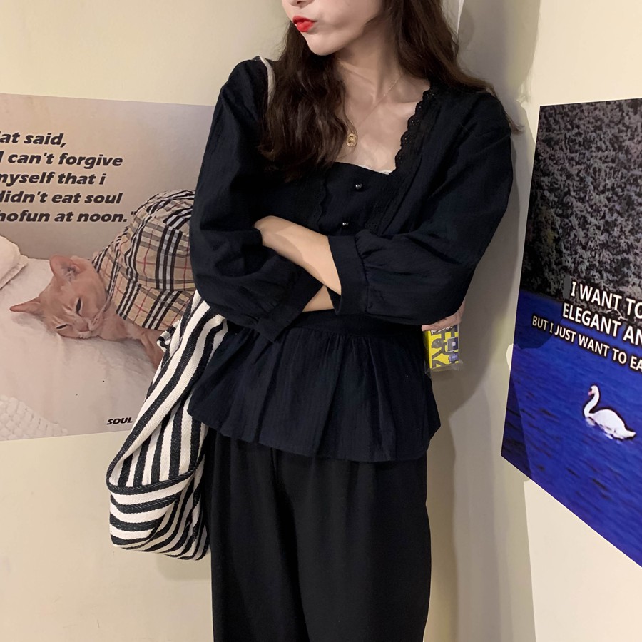 Áo Kiểu Nữ Cổ Vuông Tay Phồng Xinh Xắn | BigBuy360 - bigbuy360.vn