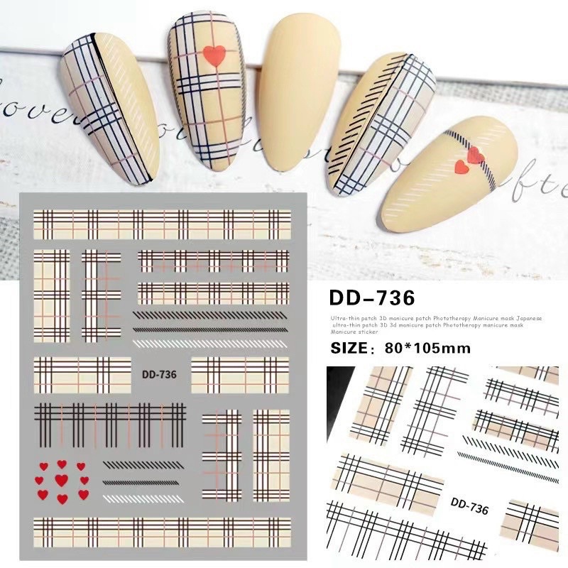 Miếng dán móng tay 3D nail sticker chủ đề logo các thương hiệu nổi tiếng ♻️ Mua 10 tấm tặng 1 tấm