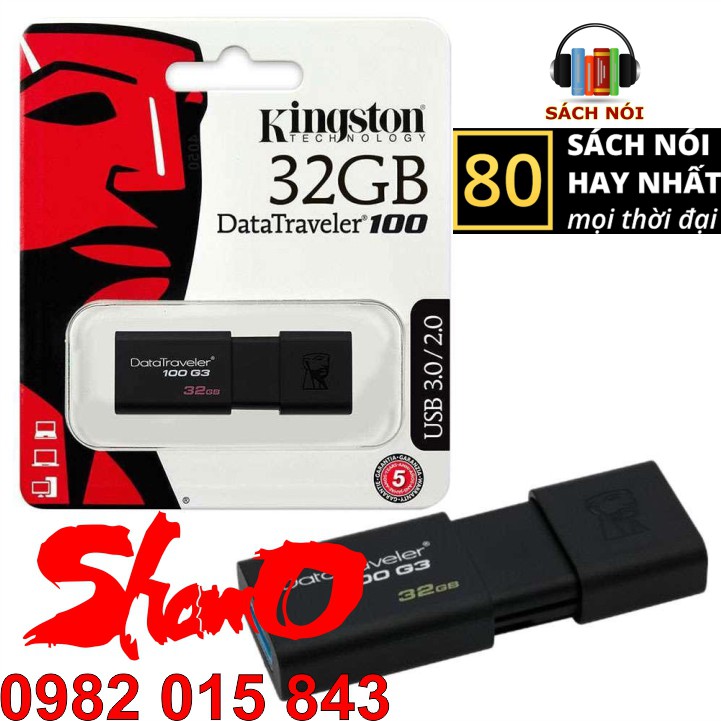 USB 3.0 Kingston 100G3 – Bảo hành 5 năm - Hỗ trợ cài đặt sách nói kinh doanh