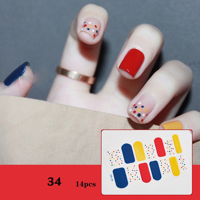 [Mới] Bộ dán móng tay nail sticker gồm 14 móng, không thấm nước, có độ đàn hồi tốt MTQH30D40