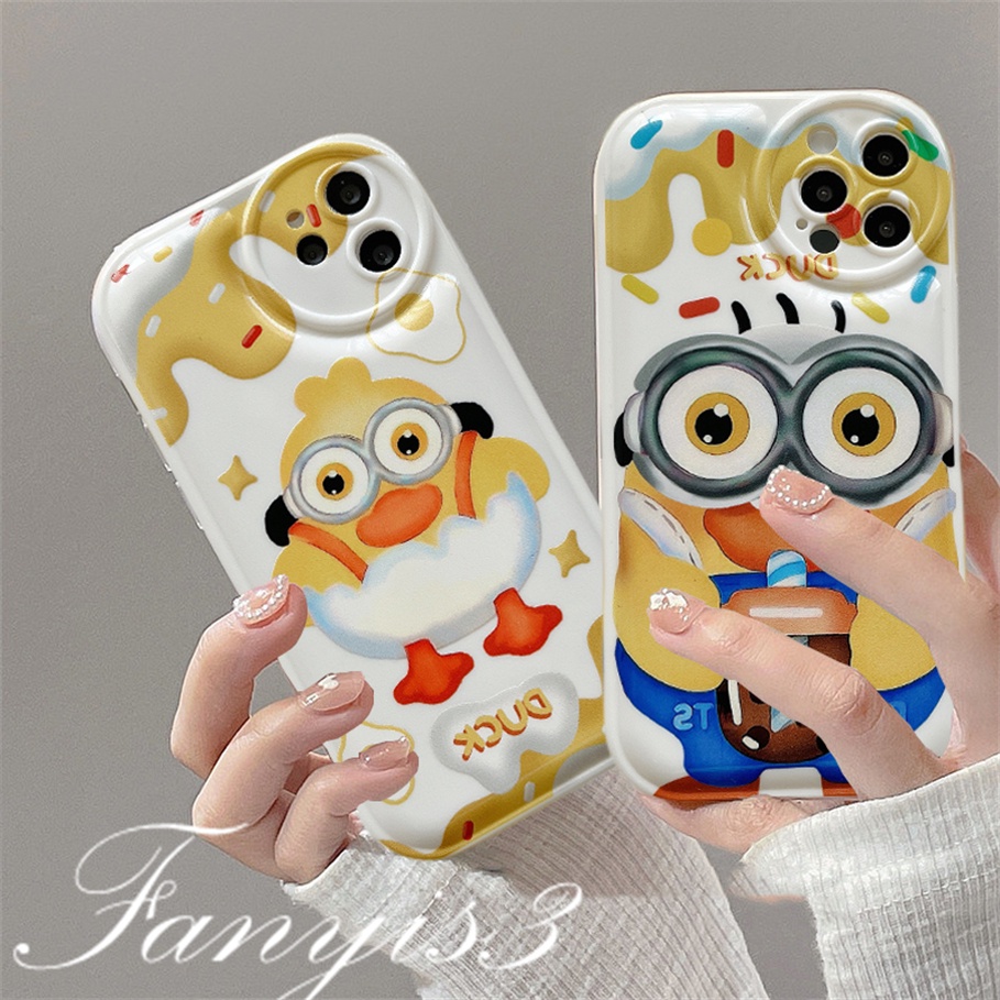 Ốp Điện Thoại Mềm Hình Chú Gà Con Màu Vàng Cho iPhone 14 13 12 11 Pro Max X XR Xs Max 8 7 6 6s Plus SE 2020