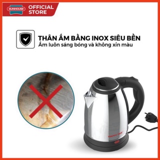 Ấm Siêu Tốc Inox , Bình Đun Nước Siêu Tốc SunHouse