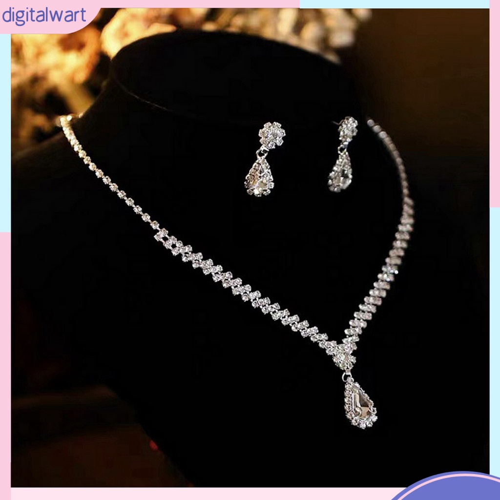 Set vòng cổ và đôi khuyên tai kiểu dáng thời trang thanh lịch dành cho nữ