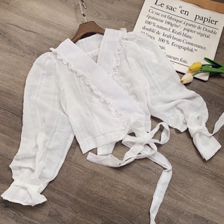 ÁO CROPTOP CỘT NƠ EO