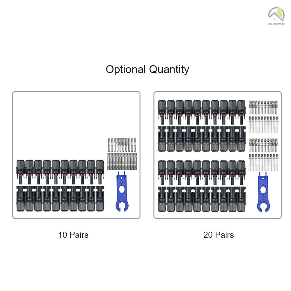 ● 20 Pairs Male/Female Solar Panel Cable Connectors with Spanner Assembly Tool for PV System