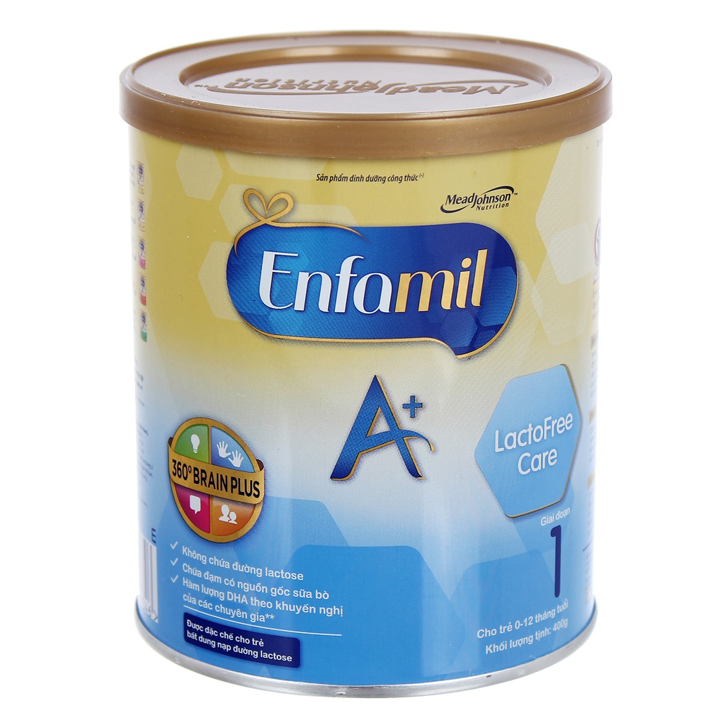 Sữa bột Enfamil A+ Lactofree Care A+ 1  400g (Sữa dành cho bé bị tiêu chảy do bất dung nạp lactose)