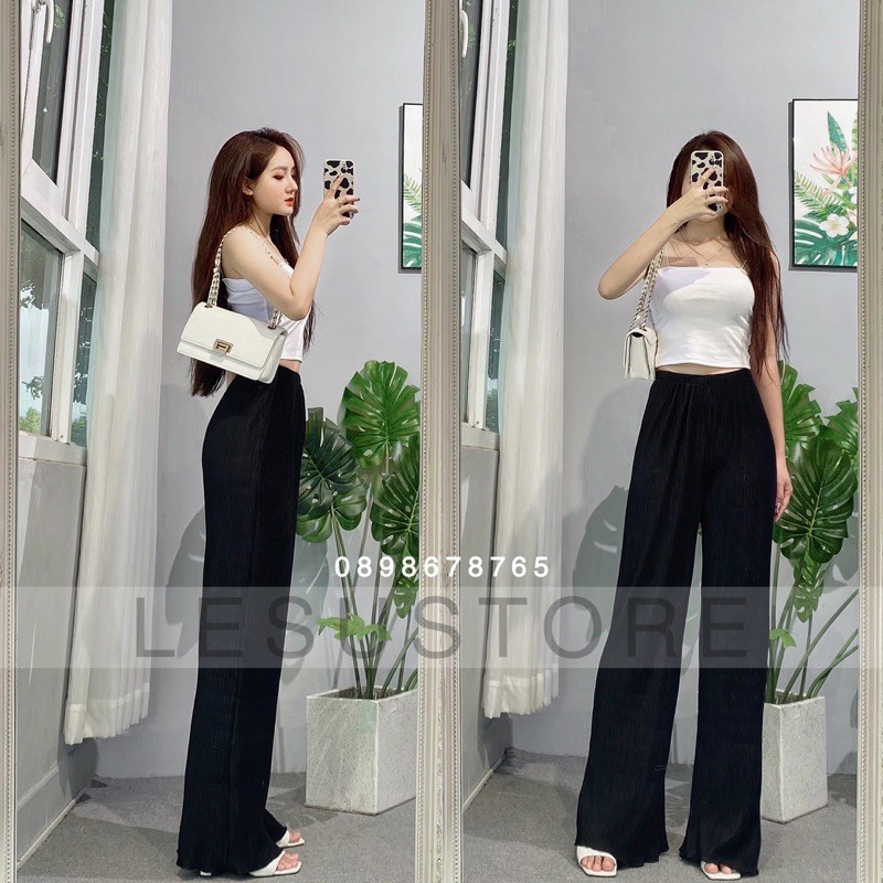 ẢNH TỰ CHỤP Quần culottes dập li voan lưng thun