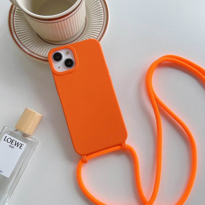 Ốp Điện Thoại Silicon Dày Chống Sốc Có Dây Đeo Màu Hồng Cho iPhone 13 12 11 Pro X XS MAX XR 7 8 Plus