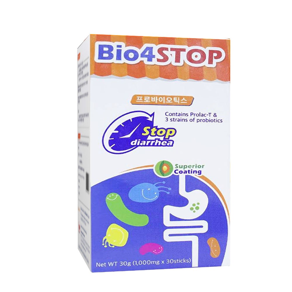 (Hàn quốc) Bio4Stop - Hỗ trợ cân bằng hệ vi sinh đường ruột, ngăn ngừa rối loạn tiêu hóa (Hộp 30 gói)