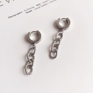 Khuyên titan tròn dẹt basic FT Xích cá tính nam nữ