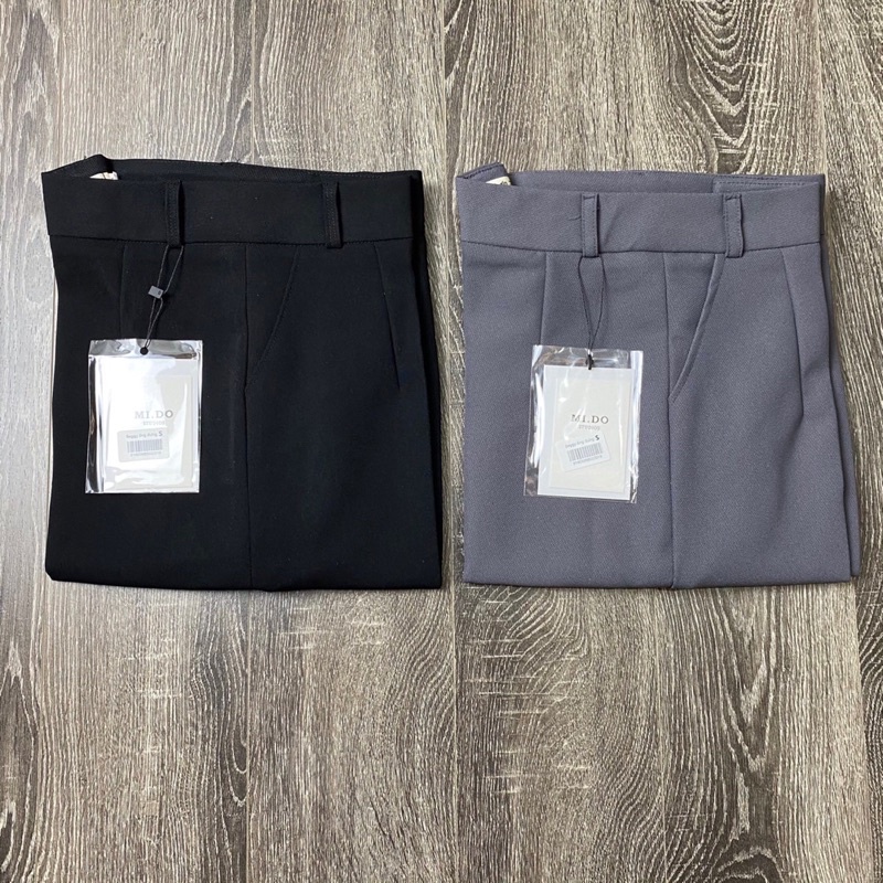 Quần baggy vải nữ ống đứng, cạp cao, đủ size, chất vintex Hàn đẹp
