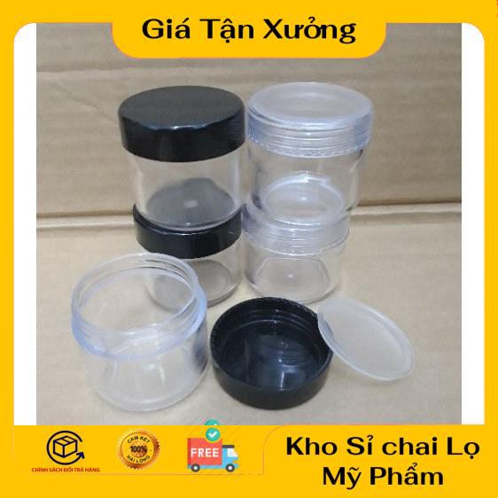 Hũ nhựa trong 30g nắp đen/trong - Hũ đựng kem - Hũ đựng mỹ phẩm