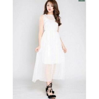 Maxi Voan Lụa Cổ Yếm Sang Chảnh