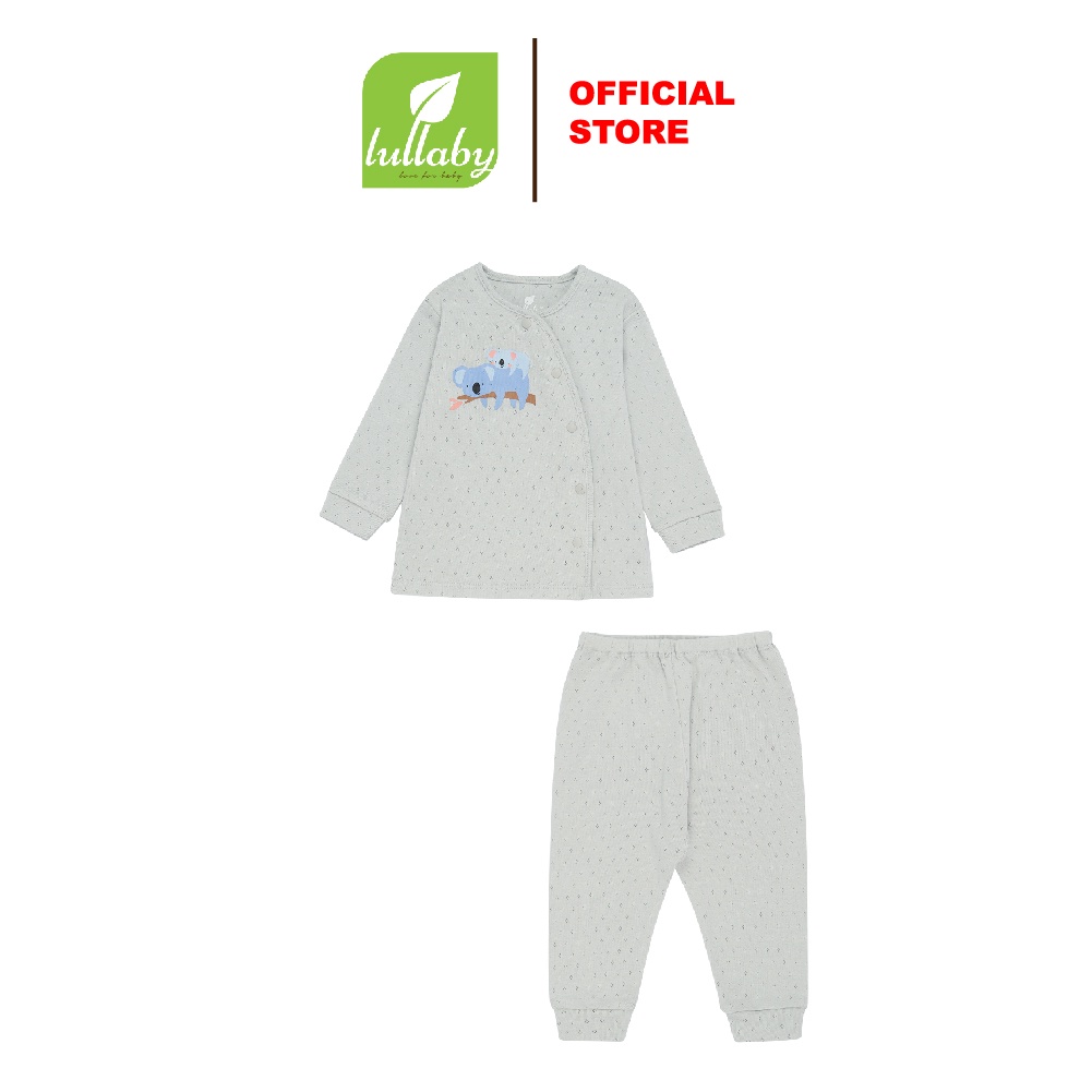 LULLABY Bộ quần áo cài lệch dài bo tay NH335M