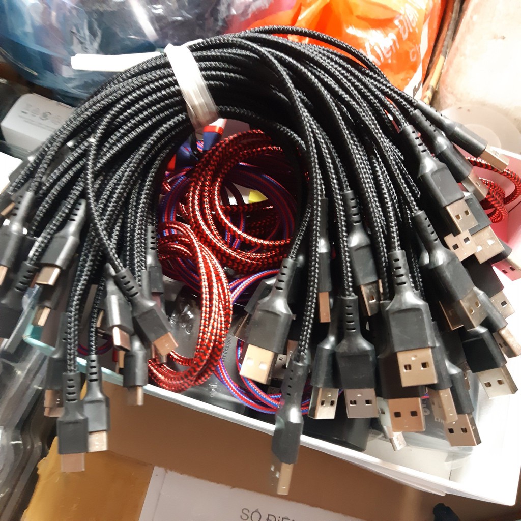 Dây Cáp Sạc Nhanh USB - TYPE C, Chất Liệu Dù, Dài 25cm