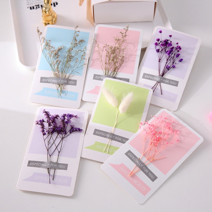 Thiệp hoa khô cao cấp quà tặng chúc mừng sinh nhật, tình yêu, ngày nhà giáo BAG U THIEPHOAKHO064