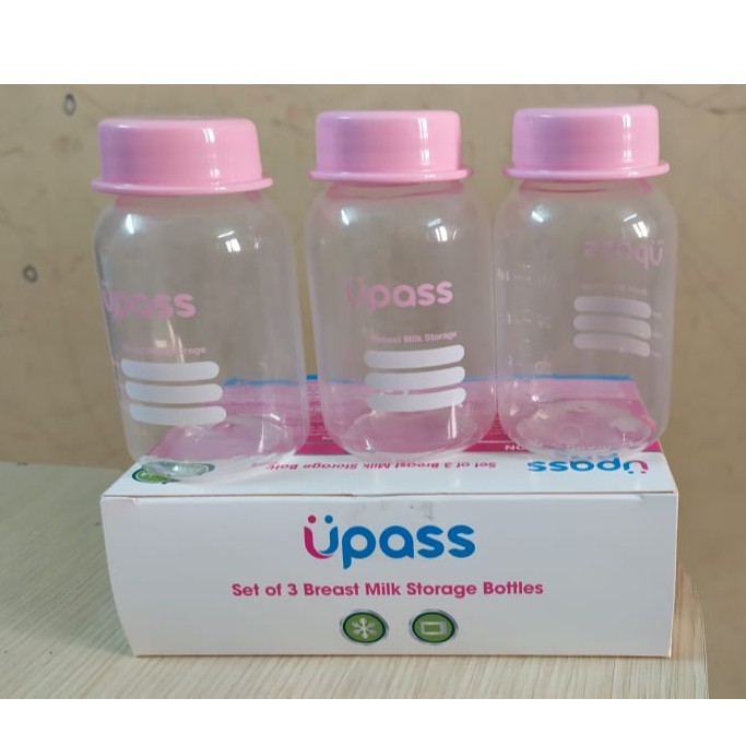 𝓛𝓸𝓪̣𝓲 1 𝓣𝓸̂́𝓽 𝓝𝓱𝓪̂́𝓽 Bộ 3 Bình trữ sữa Upass (125ml/ bình) - cất trữ sữa tiện lợi cho mẹ và bé