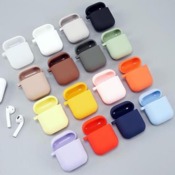 🌟 HÀNG LOẠI 1 🌟18 màu thời trang Case airpod 1 2 Pro  🌟 Vỏ Bao silicon dẻo trơn đựng tai nghe không dây
