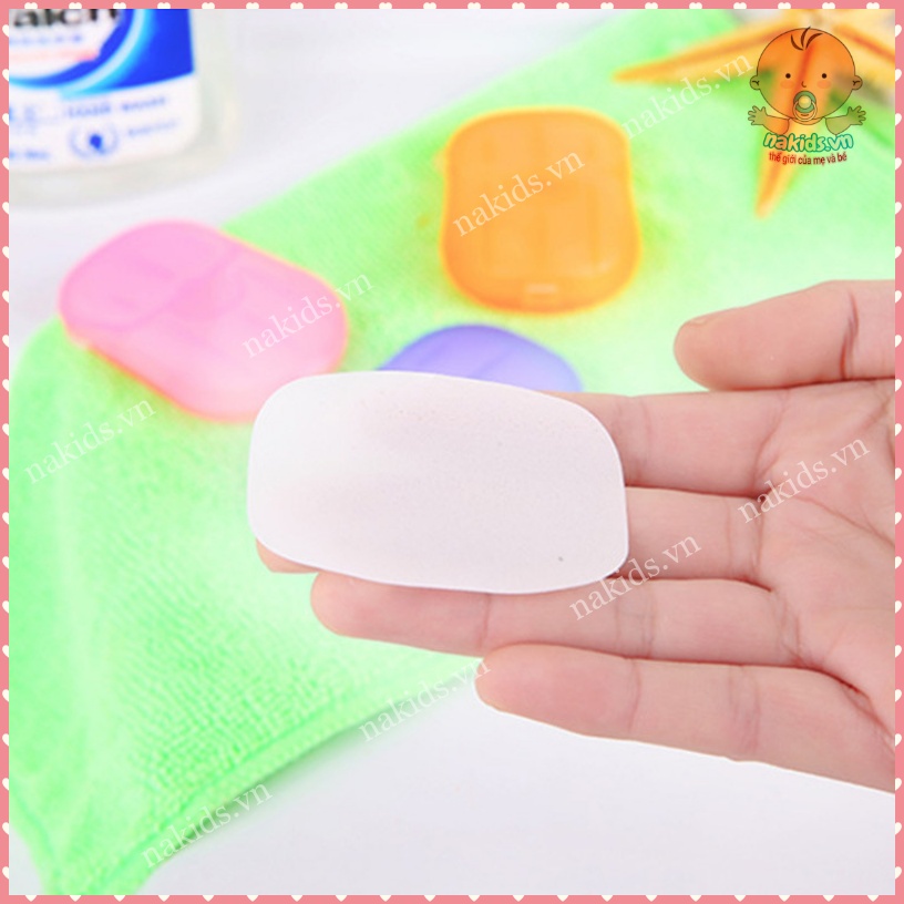 Xà Phòng Giấy Du Lịch 1 Lần, Xà Bông Rửa Tay Dạng Miếng Tiện Lợi Hộp 20 Miếng