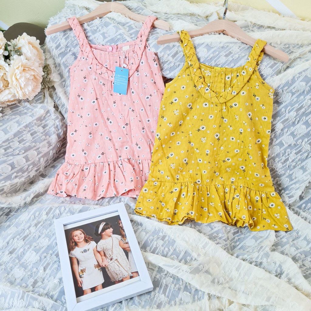 váy xinh cho bé gái 1-7 tuổi, chất đũi hoa, phong cách hàn quốc, MAMI KID
