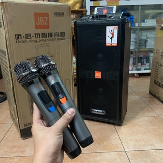 Loa kéo karaoke jbz 1012 bass 2.5 tất đôi tặng kèm 2 micro chống nhiễu
