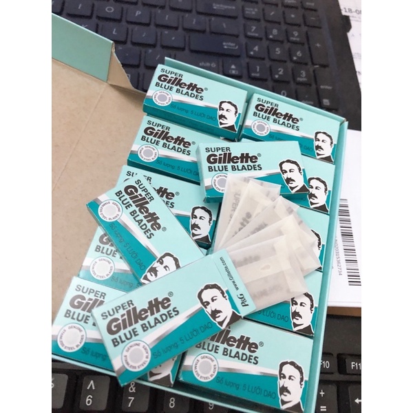 Dao cạo lông mặt - Dao lam cạo râu Gillette hộp 200 lưỡi