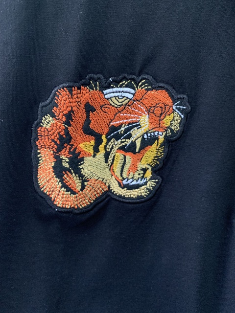 'Ảnh Thật'  Áo thun nam ngắn tay cổ bẻ thêu hình hổ chất cotton cao cấp thoáng mát | BigBuy360 - bigbuy360.vn