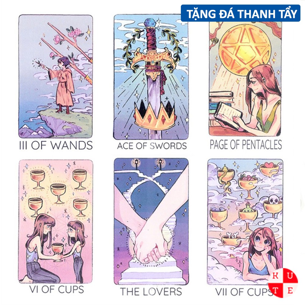 [Size Gốc] Bài Tarot Britt's Third Eye 78 Lá 7x12 Cm Cán Bóng Giấy Dày Dặn Tặng Đá Thanh Tẩy