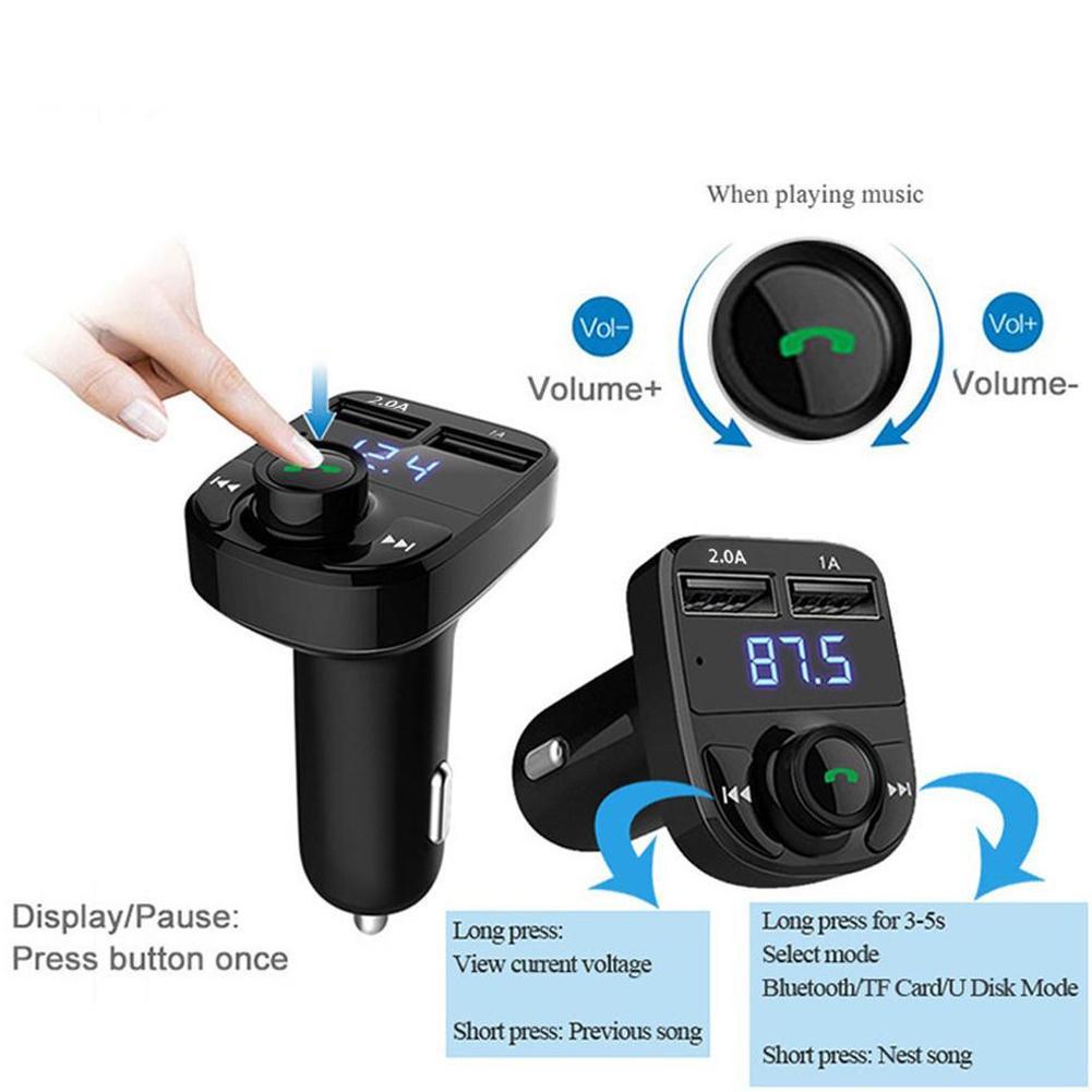 New Arrival Wireless Bluetooth Hands-free Car Kit FM USB Player Transmitter Charger Dual MP3 T5D5