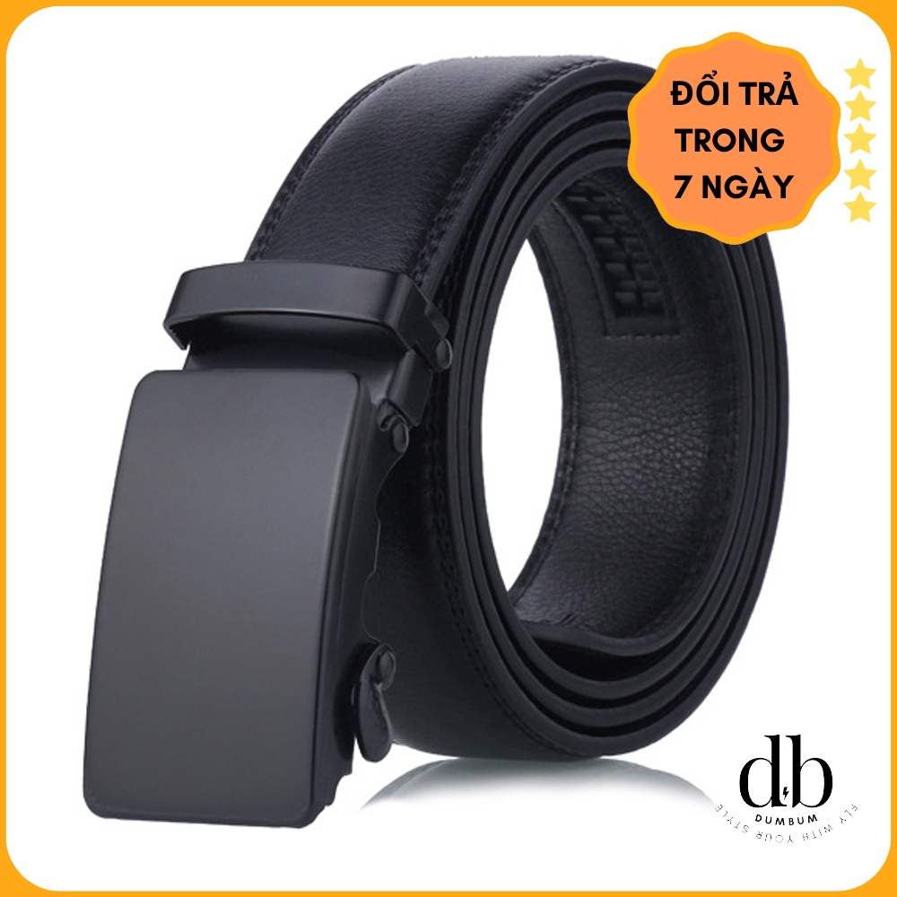 Thắt lưng dây nịt nam khóa tự động giản dị mặt đen giá rẻ DUMBUM DT101