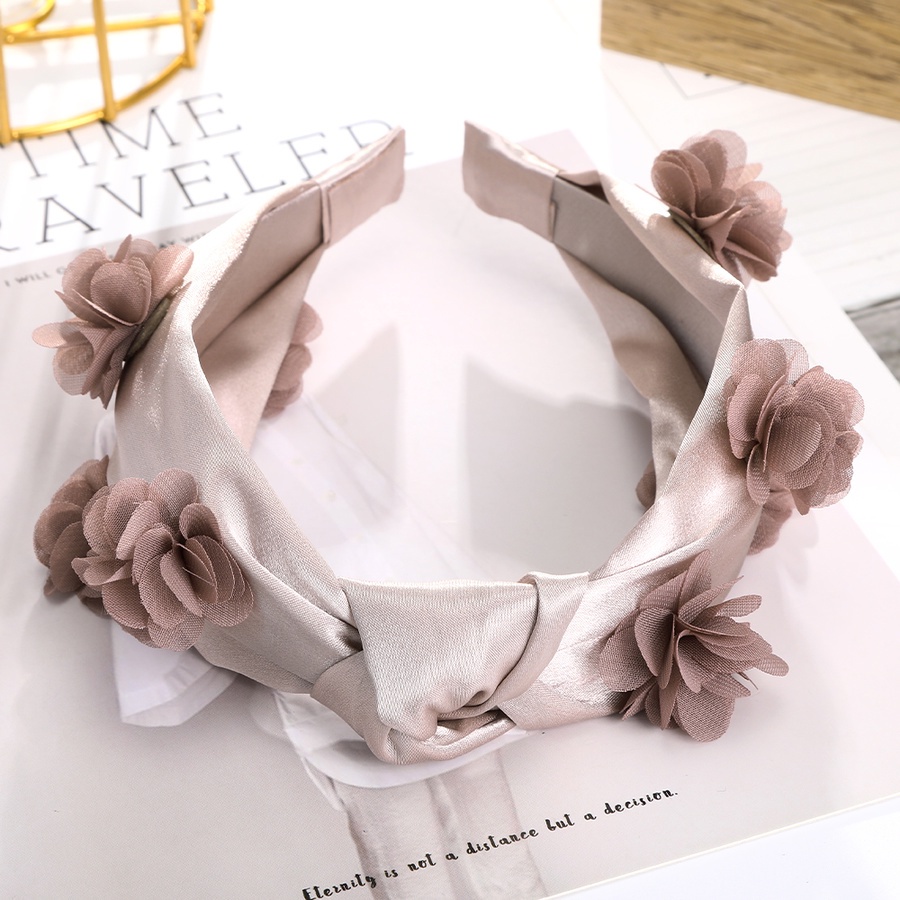 Băng Đô Cài Tóc Bằng Lụa Thắt Nút Họa Tiết Hoa Màu Sắc Thanh Lịch Phong Cách Hàn Quốc Cho Nữ