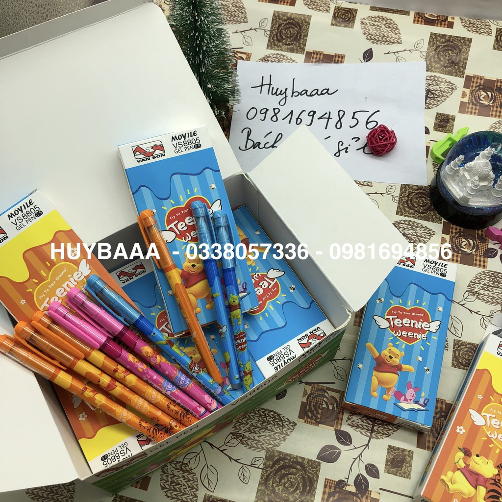 12 Chiếc Bút Bi Tẩy Xoá Được VANSON bút luyện chữ in hình ngỗ nghĩnh