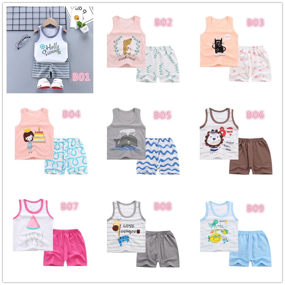 Set Áo Thun Ba Lỗ + Quần Short Thời Trang Cho Bé Trai