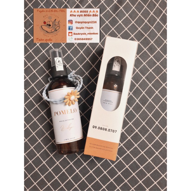 2 lọ Tinh Dầu Bưởi Pro Pomelo [TẶNG vòi xịt dự phòng và cột tóc hoa cúc]