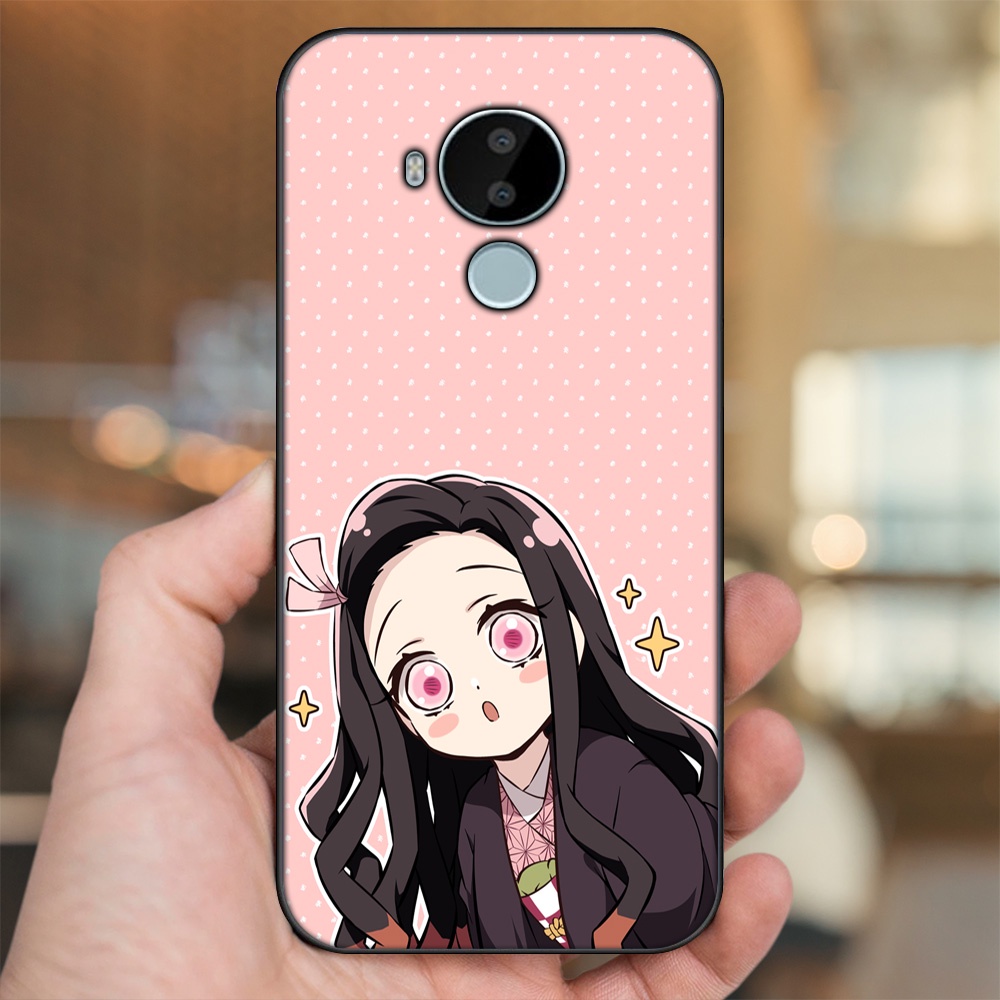 Ốp lưng Nokia C30 viền đen in hình Nezuko Kimetsu no Yaiba