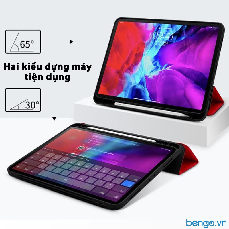 Bao da iPad Pro 11&quot; M1 2021/2020/Air 4 10.9&quot; 2020 có ngăn đựng bút Apple Pencil
