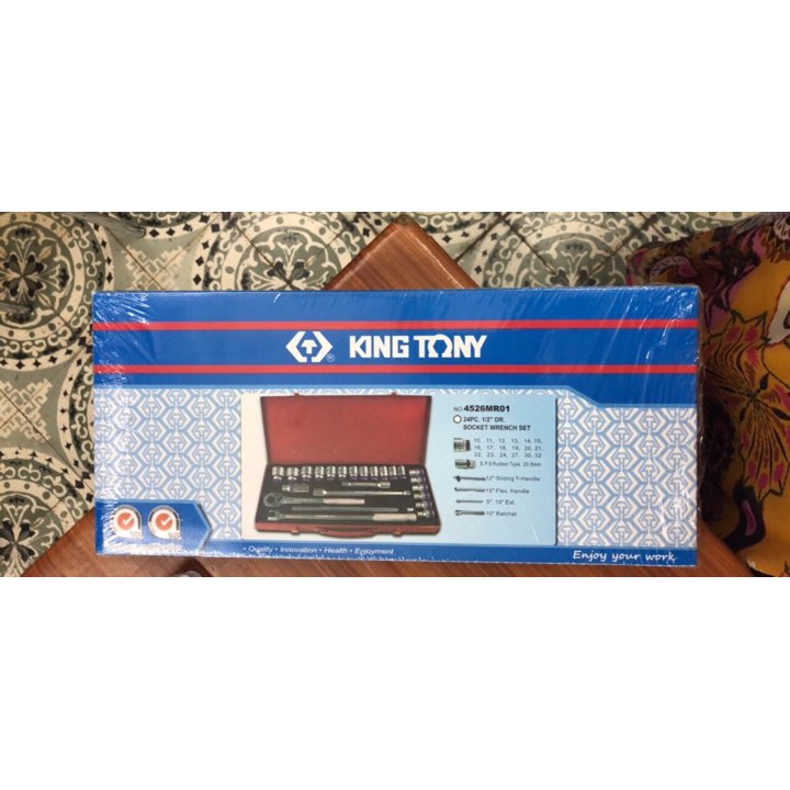 Bộ khẩu tuýp 1/2'' 24 chi tiết hệ mét Kingtony 4526MR01 - 10-32mm