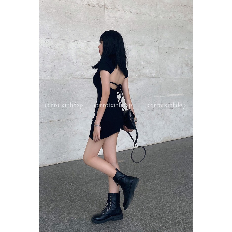 VÁY HỞ LƯNG CỘT DÂY TAY NGẮN FREESIZE DƯỚI 55KG 💖💖💖 | BigBuy360 - bigbuy360.vn