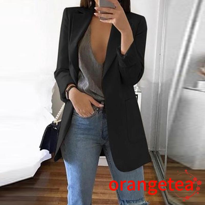 Áo Khoác Blazer Thiết Kế Đơn Giản Thanh Lịch Thời Trang Dành Cho Nữ