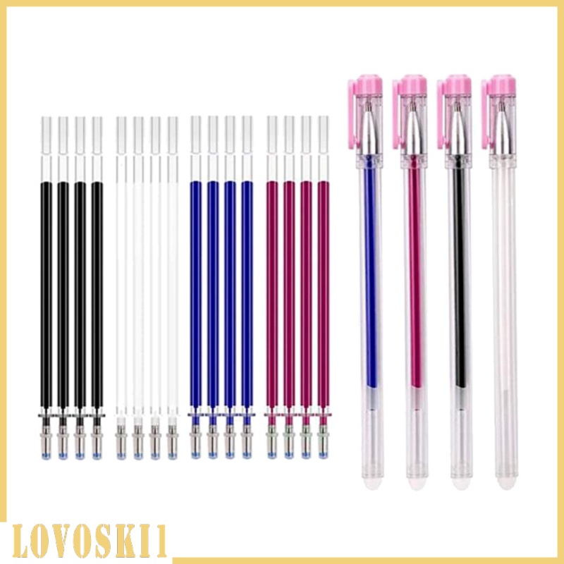 [LOVOSKI1]4 Colors Heat Erasable Pens Fabric Marking Pens with 20 Refills for Dressmaking