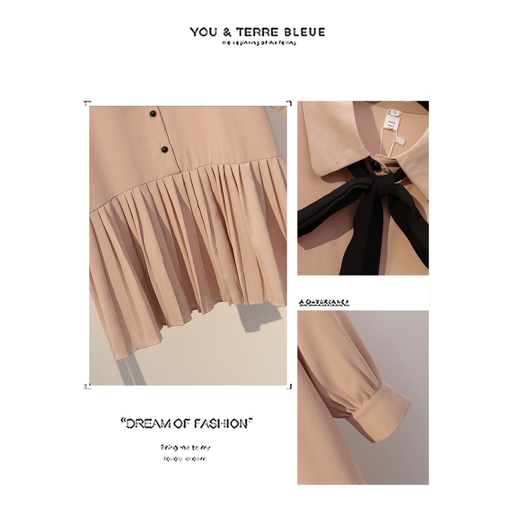 🌸Hàng Order🌸 Váy Sơ Mi Bigsize Thắt Nơ Chân Váy Xếp Ly Trẻ Trung Nữ Tính 🌸Hàng Quảng Châu | BigBuy360 - bigbuy360.vn