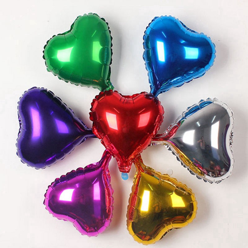 Set 5 bong bóng hình trái tim 10 inch trang trí tiệc cưới