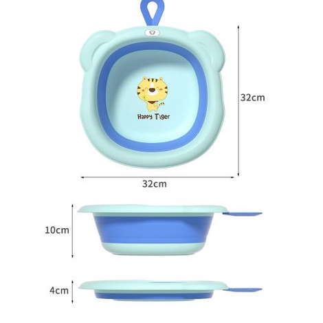 Chậu rửa mặt gấp gọn có móc treo tiện lợi cho bé