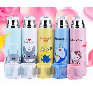 Bình giữ nhiệt mini 500ml inox có ca chứa để uống